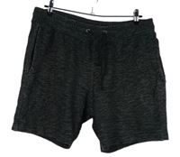 Pánské černo-šedé melírované teplákové kraťasy H&M