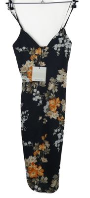Nové - Dámské černé květované šaty MissGuided 