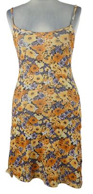 Dámské oranžovo-fialové květované šaty H&M