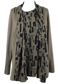 Dámský hnědo-černý vzorovaný svetr Tigi 