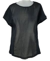 Dámské černé puntíkované tričko Firetrap 