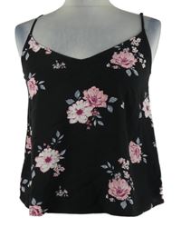 Dámský černý květovaný top H&M