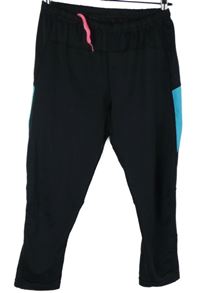 Dámské černo-světlemodré sportovní capri legíny Shamp 