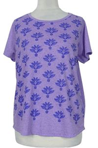 Dámské fialové vzorované tričko zn. M&S