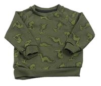 Khaki mikina s dinosaury Primark