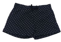 Tmavomodré puntíkaté bavlněné kraťasy H&M