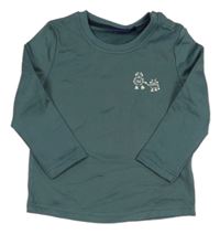 Tmavozelené termo triko s roboty zn. Lupilu
