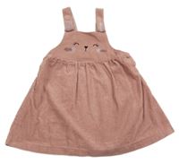 Růžové manšestrové šaty s králíčkem Nutmeg