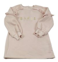 Světlerůžové teplákové šaty s logem Baker