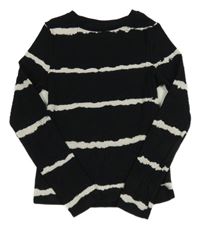 Černo-bílé pruhované žebrované triko F&F