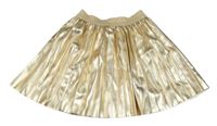 Zlatá skládaná koženková sukně George