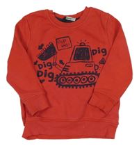 Červená mikina s bagrem George