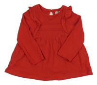 Červená tunika s proužkem a volánkem so cute