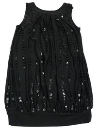 Černý top s ozdobnými flitry here+there
