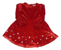 Červené sametové šaty s hvězdičkami Reserved