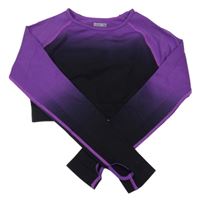 Černo-fialové sportovní crop triko Shein