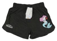 Nové - tmavošedé bavlněné kraťasy s mořskou vílou Ariel Primark