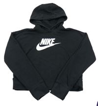Černá crop mikina s kapucí Nike