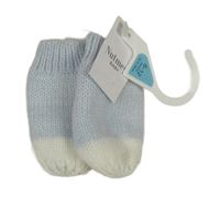 Nové - Světlemodro-bílé pletené podšité rukavice Nutmeg