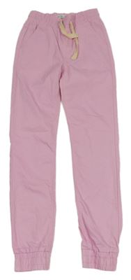 Světlerůžové plátěné kalhoty 