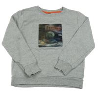 Šedá mikina s obrázkem 