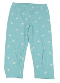 Světlemodré capri legíny s motýly Topolino
