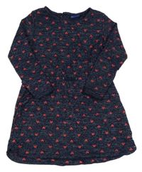 Tmavomodré pletené šaty se srdíčky Lupilu