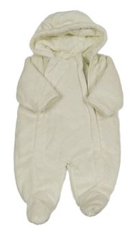 Smetanová chlupatá zateplená kombinéza s kaucí George