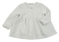 Bílý květovaný mikinový kabátek 