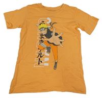 Oranžové tričko s potiskem - Naruto