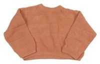 Růžový ažurový crop svetr Topolino 