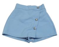 Světlemodré sukňové kraťasy s knoflíky 