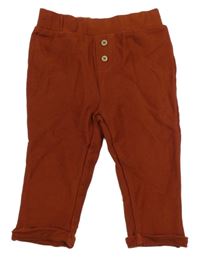 Rezavé tepláky s knoflíčky C&A