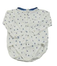 Bílo-modré košilové body s loďkami H&M