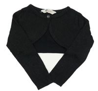 Černé třpytivé svetrové propínací bolerko H&M