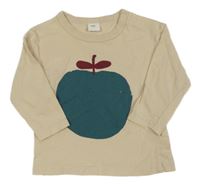 Béžové triko s jablkem H&M
