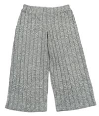 Šedé melírované úpletové cullotes kalhoty M&Co.