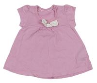 Růžové bavlněné šaty s mašličkou zn. M&S
