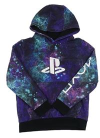 Barevná vzorovaná mikina PlayStation s kapucí Next