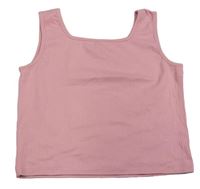 Světlerůžový žebrovaný crop top River Island