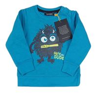 Azurová mikina s příšerkou Blue Seven