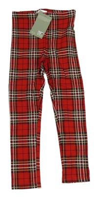 Červeno-barevné kostkované legíny H&M