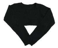 Černé třpytivé chlupaté bolerko 