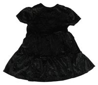 Černé třpytivé sametové šaty F&F