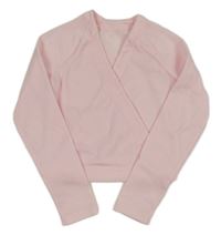 Světlerůžová crop překřížená mikina 