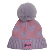 Levandulovo-růžová pletená čepice s Mickeym a kapucí Primark