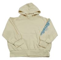 Béžová oversize mikina s nápisem a kapucí Lindex