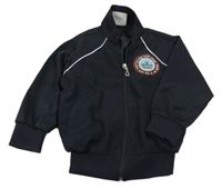 Černá šusťáková jarní bunda s výšivkou 