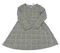 Černo-bílo-světlerůžové kostkované šaty Yigga