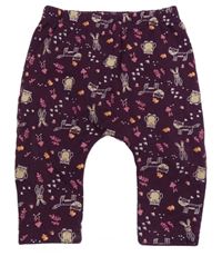 Tmavofialové tepláky se zvířátky Topolino